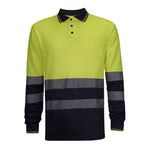 Polo manga larga combinado de alta visibilidad