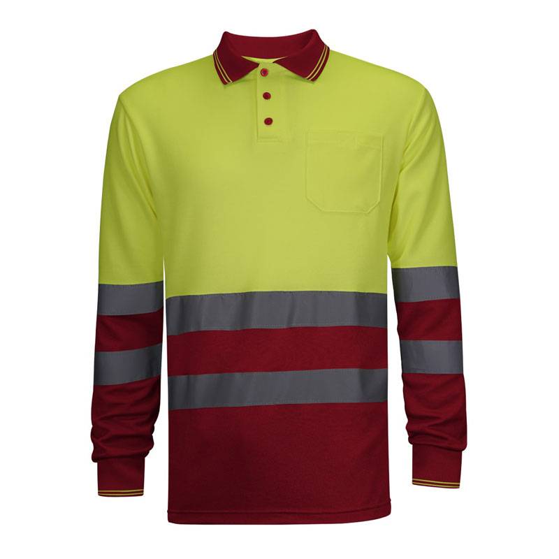 Polo manga larga combinado de alta visibilidad