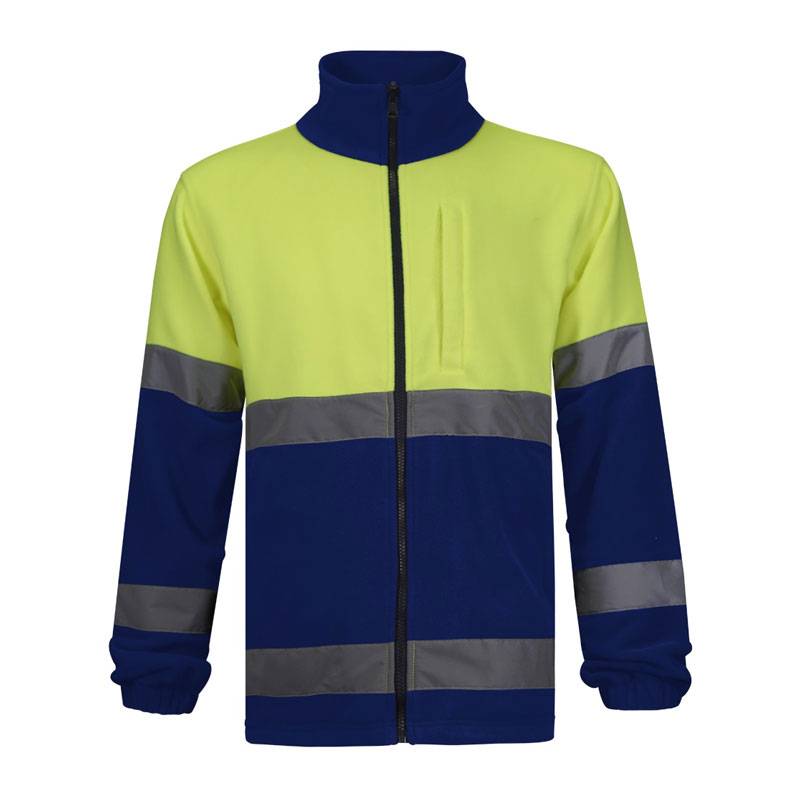 Forro polar con cremallera completa combinado en alta visibilidad