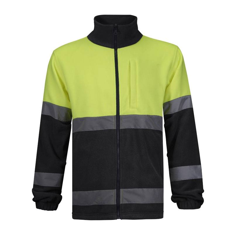Forro polar con cremallera completa combinado en alta visibilidad