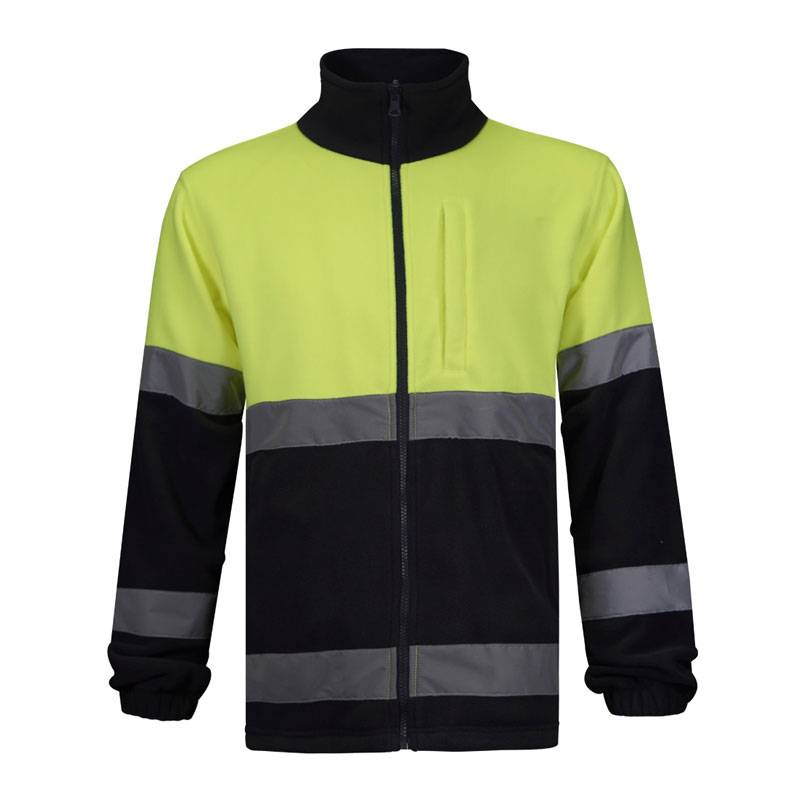 Forro polar con cremallera completa combinado en alta visibilidad
