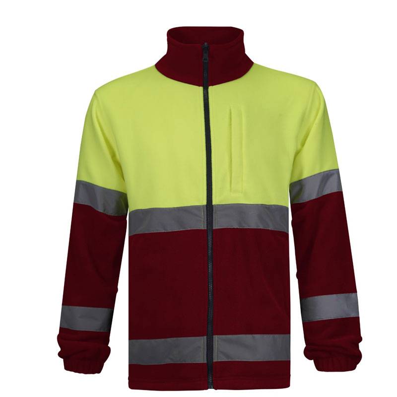 Forro polar con cremallera completa combinado en alta visibilidad