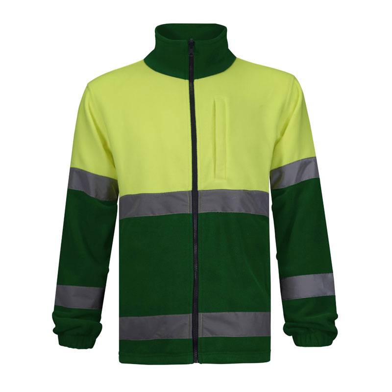 Forro polar con cremallera completa combinado en alta visibilidad