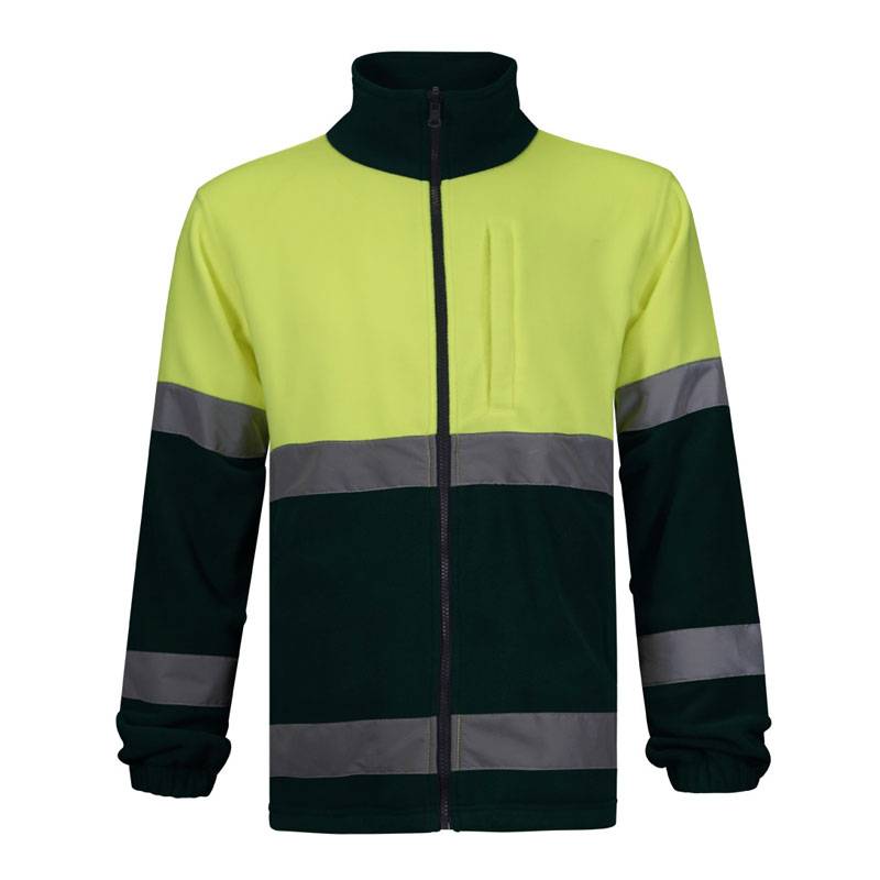 Forro polar con cremallera completa combinado en alta visibilidad