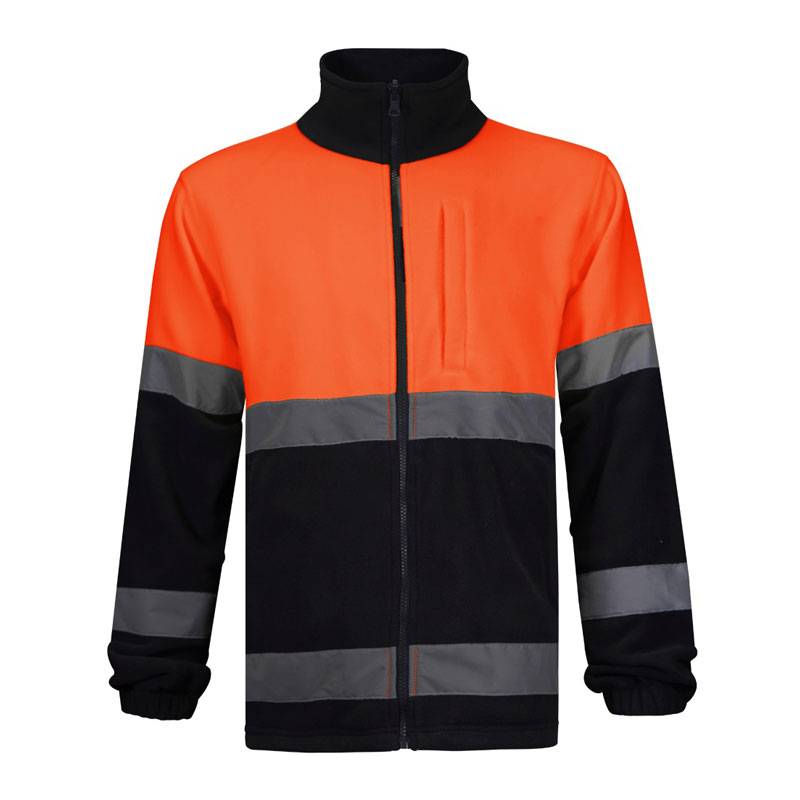 Forro polar con cremallera completa combinado en alta visibilidad