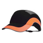 Boné de beisebol preto e laranja