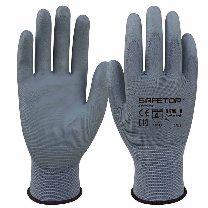 Guante de nylon y poliuretano feather task. Safetop G170 - KRNN Prove