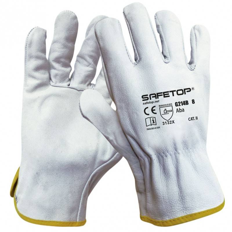 Guante de piel ABA blanco SAFETOP 214B
