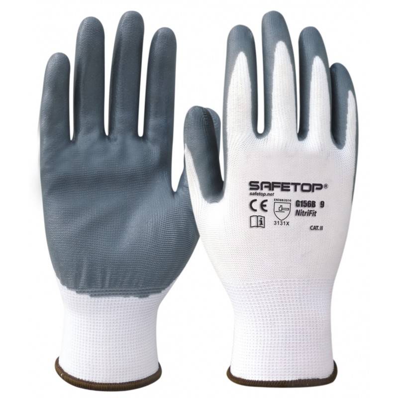 Guante nitrilo de seguridad mod. nitri fit EN 388, 420 Safetop 156B - KRNN Prove