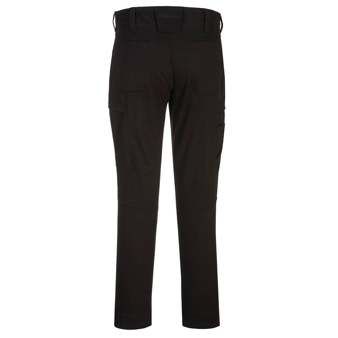 Calças de algodão elástico com vários bolsos