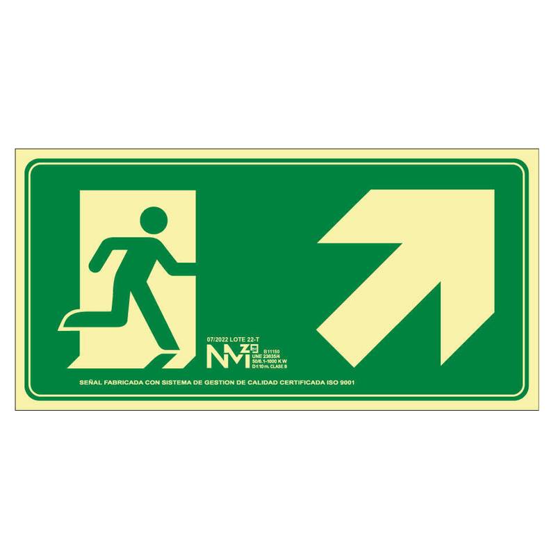 Señal escalera arriba derecha