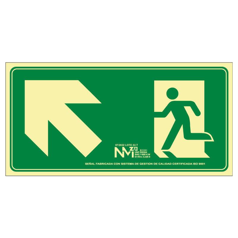 Señal escalera arriba izquierda