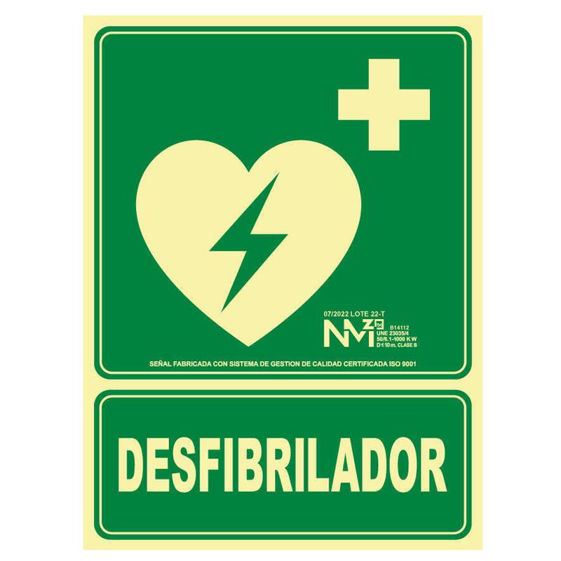 Señal fotoluminiscente DESFIBRILADOR