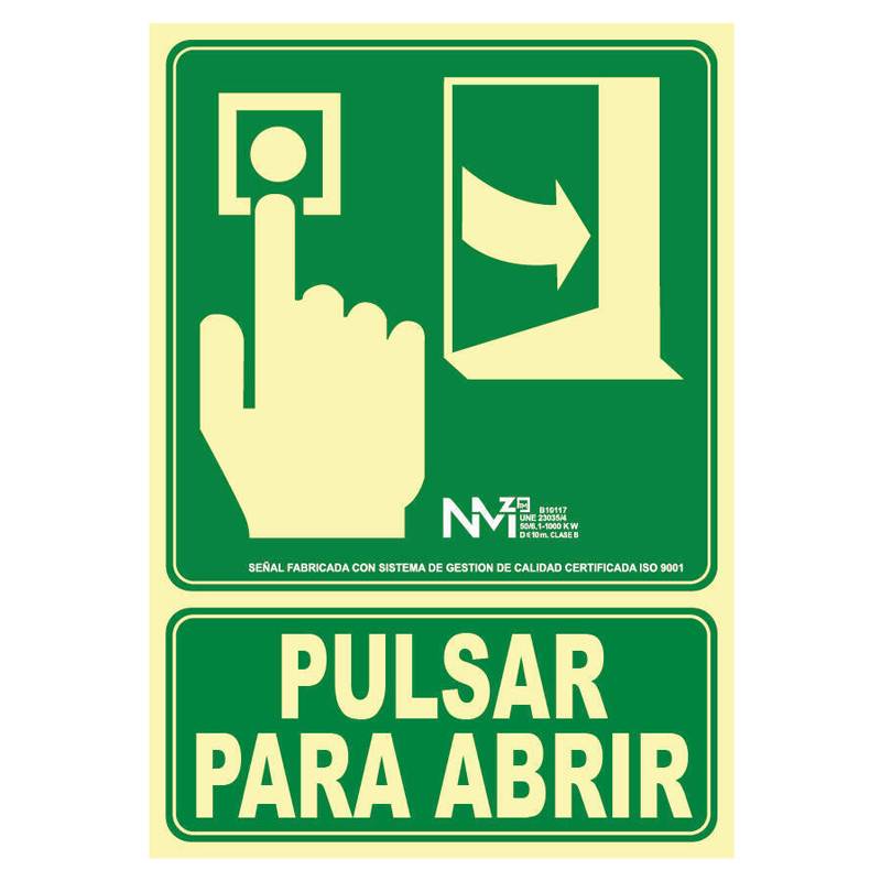 Señal fotoluminiscente PULSAR PARA ABRIR