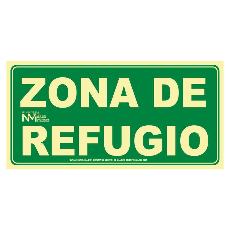 SEÑAL EVACUACIÓN  ZONA DE REFUGIO PVC