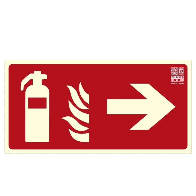 Señal EXTINTOR Fotoluminiscente (flecha dcha).