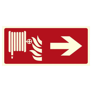 Placa fotoluminescente de HIDRANTE (seta para a direita) 