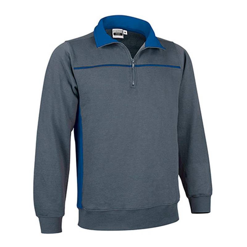 Sweatshirt combinada com gola alta e meio fecho