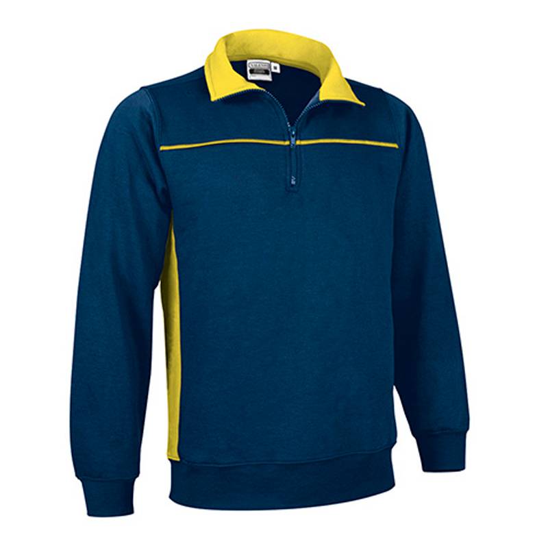 Sudadera combinada con cuello alto y media cremallera