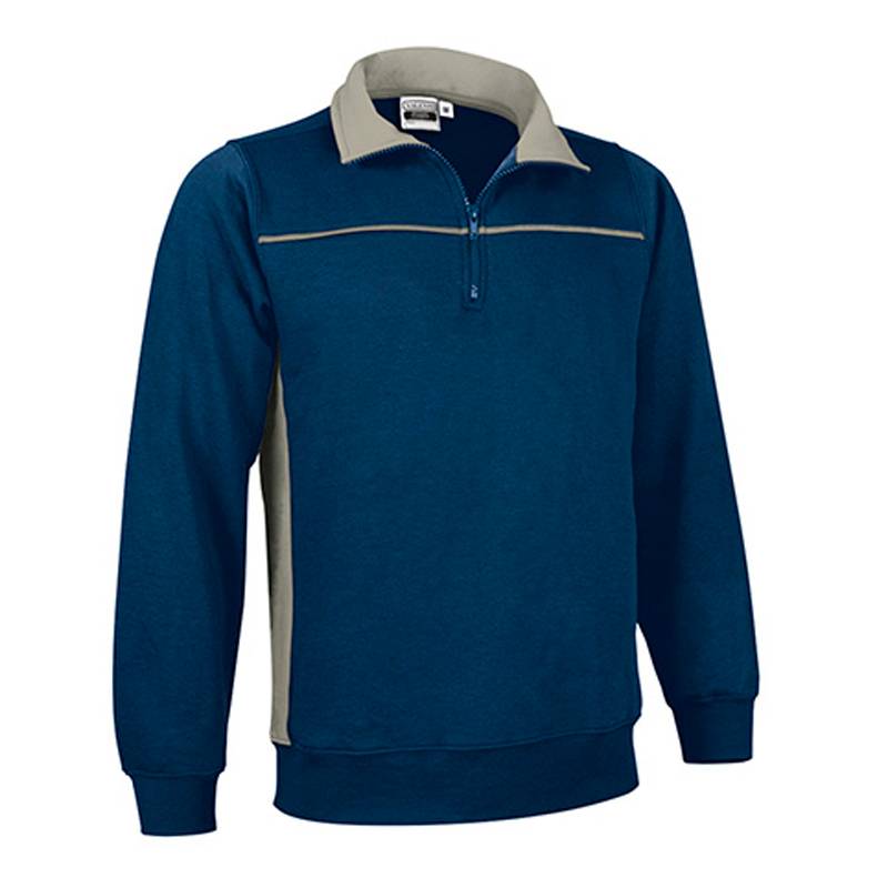 Sudadera combinada con cuello alto y media cremallera