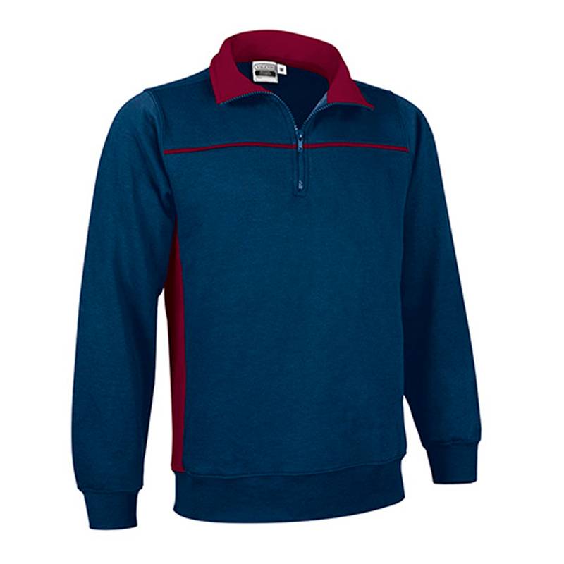 Sweatshirt combinada com gola alta e meio fecho