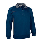 Sweatshirt combinada com gola alta e meio fecho