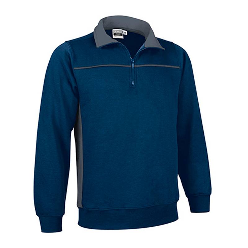 Sweatshirt combinada com gola alta e meio fecho