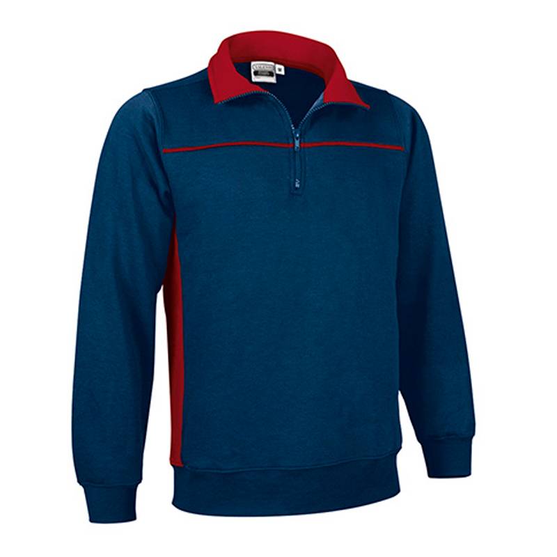 Sweatshirt combinada com gola alta e meio fecho