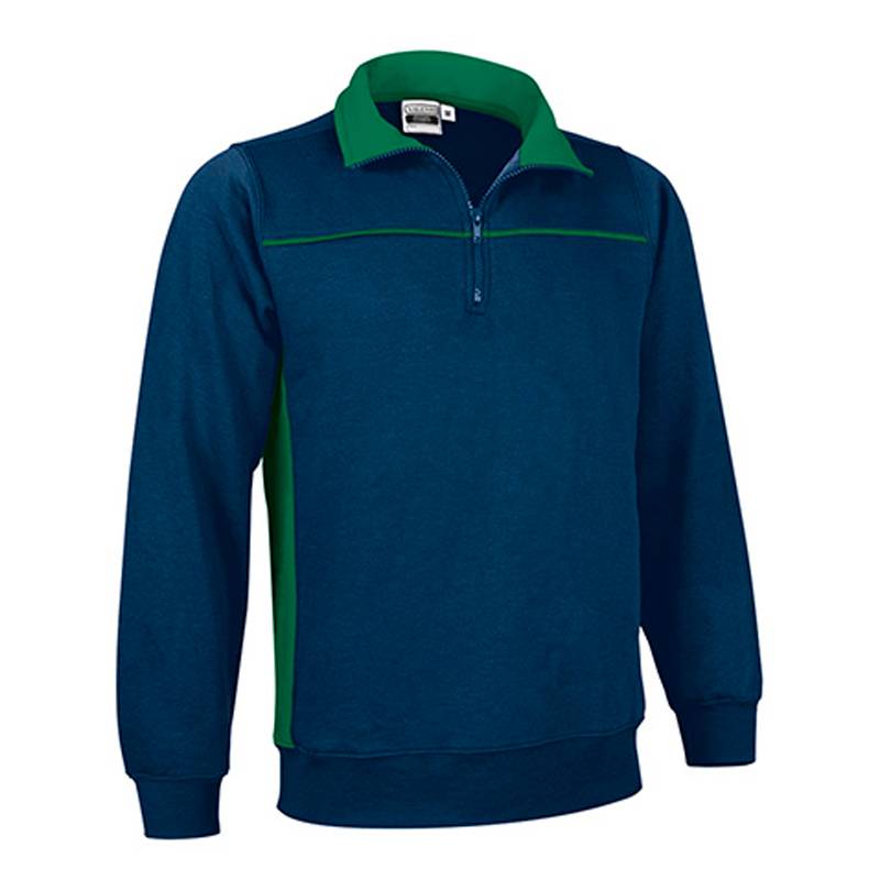 Sweatshirt combinada com gola alta e meio fecho