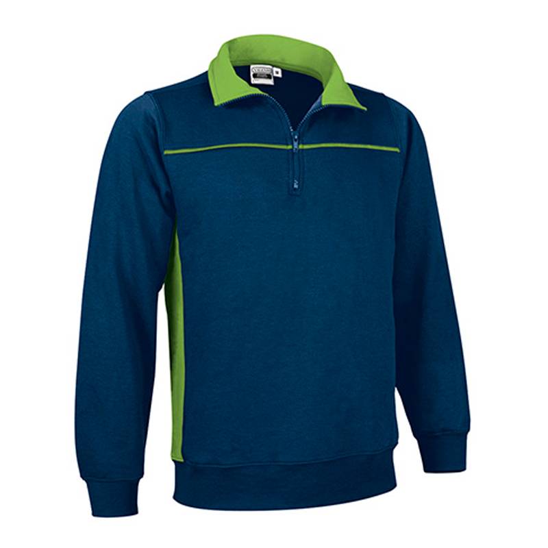 Sudadera combinada con cuello alto y media cremallera