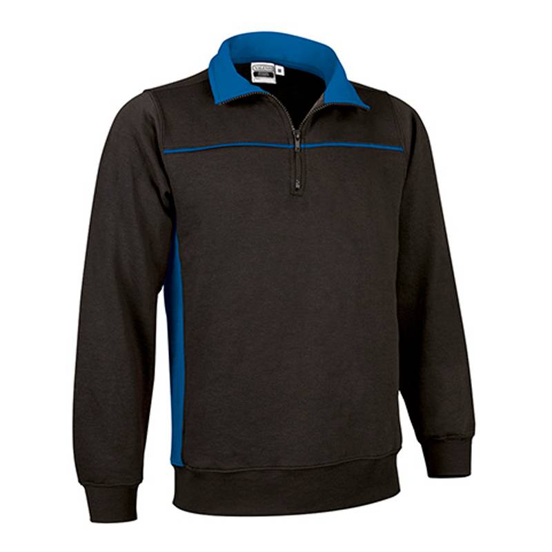 Sweatshirt combinada com gola alta e meio fecho