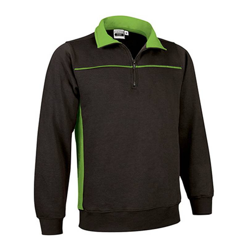 Sweatshirt combinada com gola alta e meio fecho