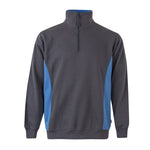 Sudadera bicolor con cuello y media cremallera 105704