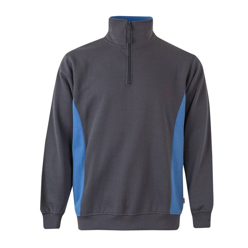 Sudadera bicolor con cuello y media cremallera 105704