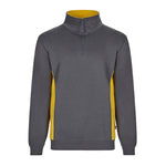 Sudadera bicolor con cuello y media cremallera 105704