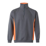 Sudadera bicolor con cuello y media cremallera 105704