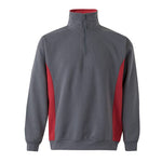 Sudadera bicolor con cuello y media cremallera 105704