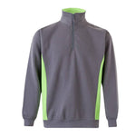 Sudadera bicolor con cuello y media cremallera 105704