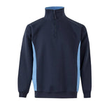 Sudadera bicolor con cuello y media cremallera 105704