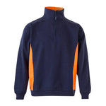 Sudadera bicolor con cuello y media cremallera 105704