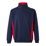 Sudadera bicolor con cuello y media cremallera 105704