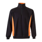 Sudadera bicolor con cuello y media cremallera 105704