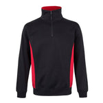 Sudadera bicolor con cuello y media cremallera 105704
