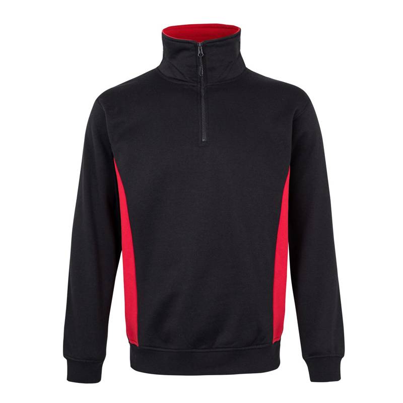 Sudadera bicolor con cuello y media cremallera 105704
