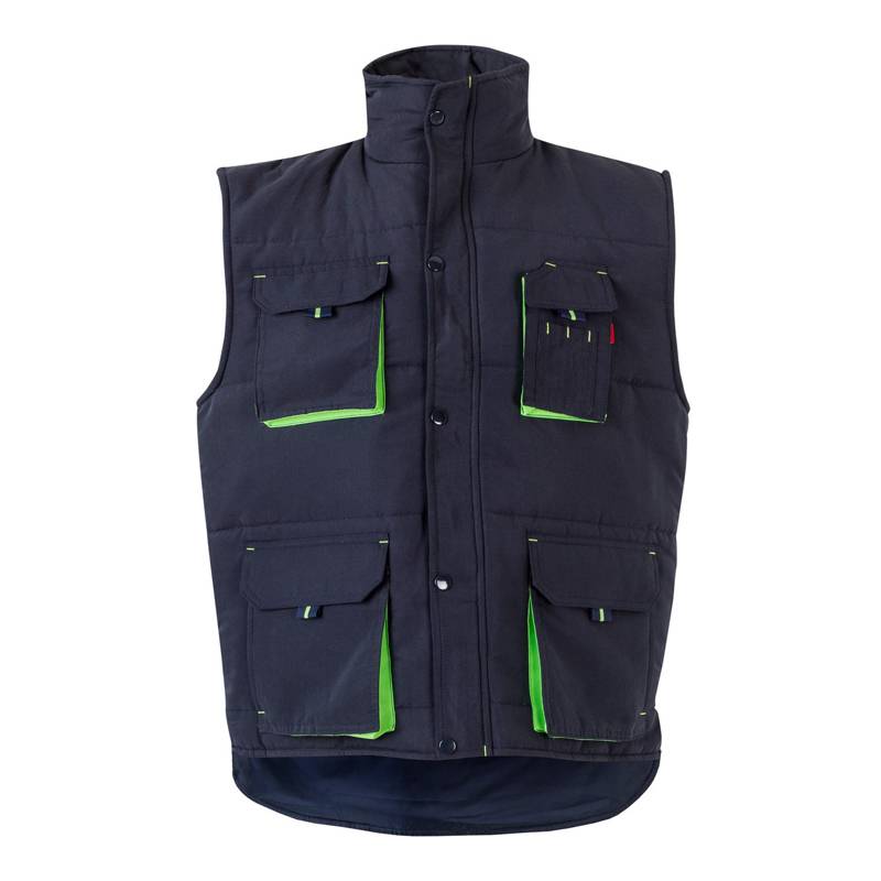 Chaleco acolchado multibolsillos bicolor