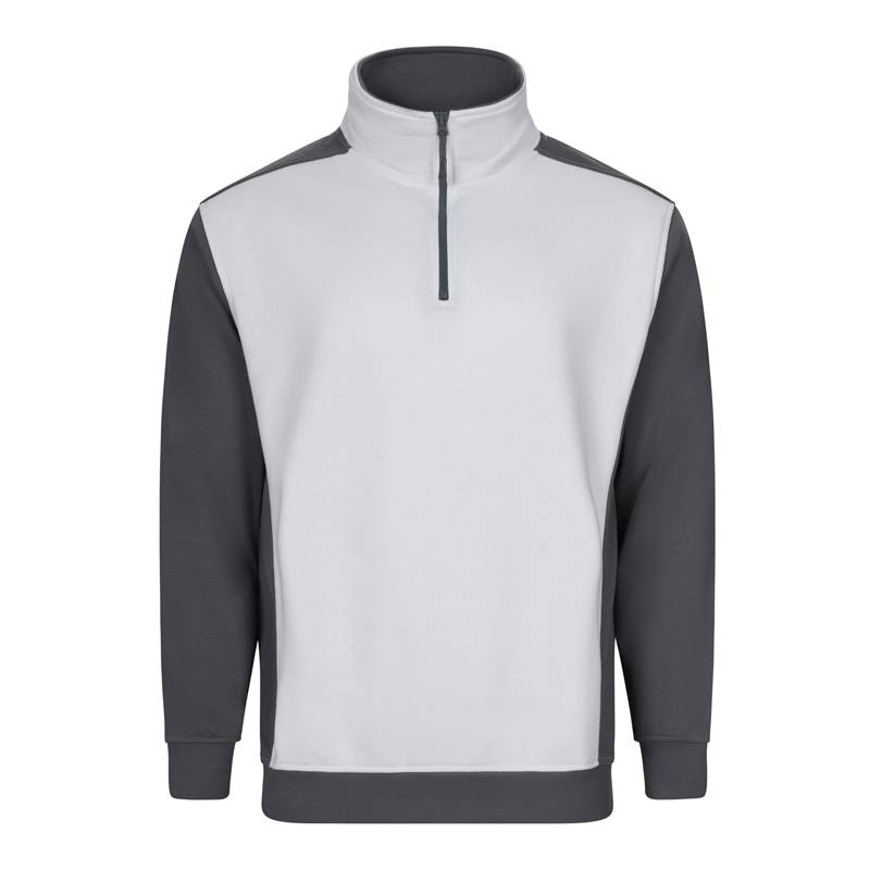 Sudadera bicolor de media cremallera