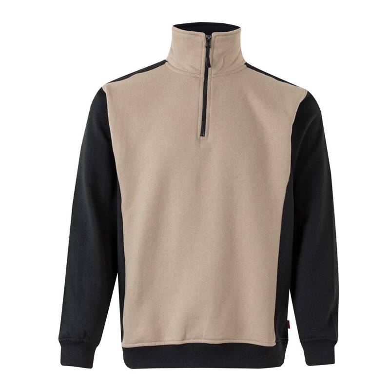 Sudadera bicolor de media cremallera