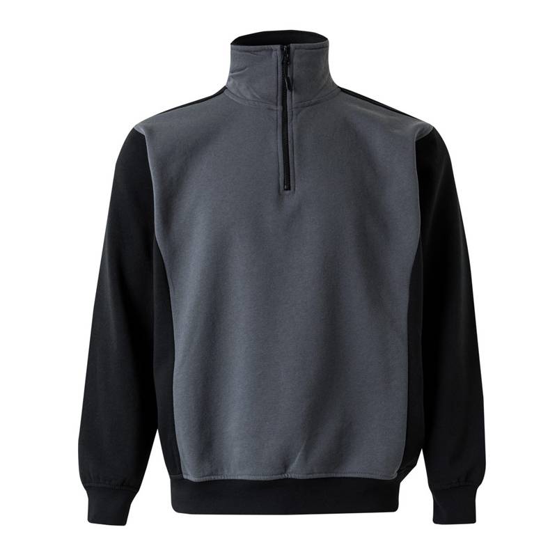 Sudadera bicolor de media cremallera