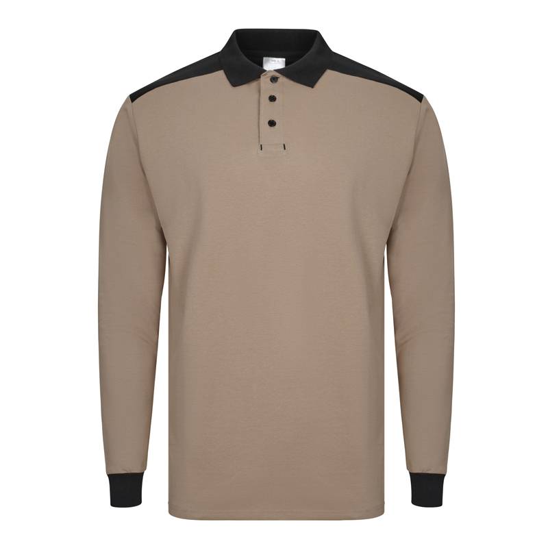 Polo bicolor manga larga Strech