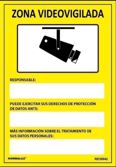 Cartel PVC 0.7mm ZONA VIDEOVIGILADA 21x30